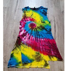 Unique Long Rainbow Tie Dyed Men's Medium M Tank Top
